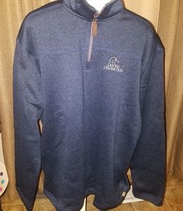 Ducks unlimited navy blue fleece pullover